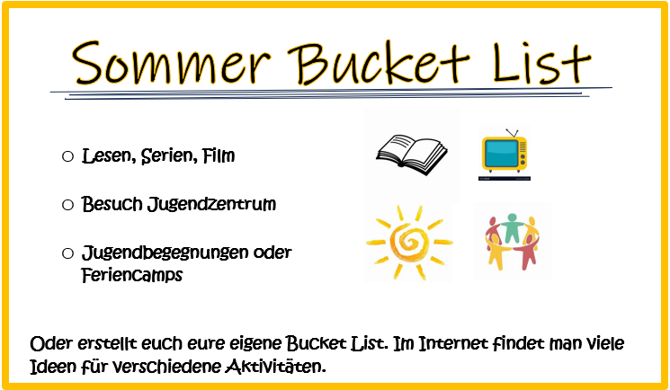 Sommer-Checkliste mit Sonnenmotiv – Ideen für die Sommerpause.